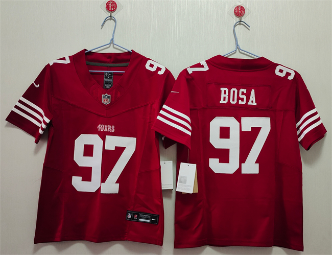 Women's San Francisco 49ers #97 Nick Bosa Red F.U.S.E Vapor Untouchable Stitched Jersey(Run Small)